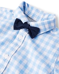 Baby Boys Dad And Me Gingham Poplin 2-Piece Outfit Set