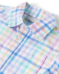 Baby Boys Dad And Me Gingham Poplin 2-Piece Outfit Set