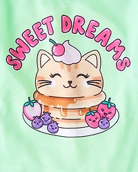 Girls Cat Breakfast Pajamas
