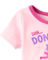 Pyjamas en coton ajustés pour bébés et petites filles, motif monstre