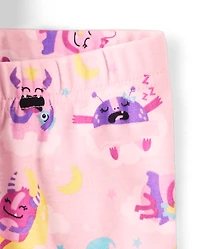 Pyjamas en coton ajustés pour bébés et petites filles, motif monstre
