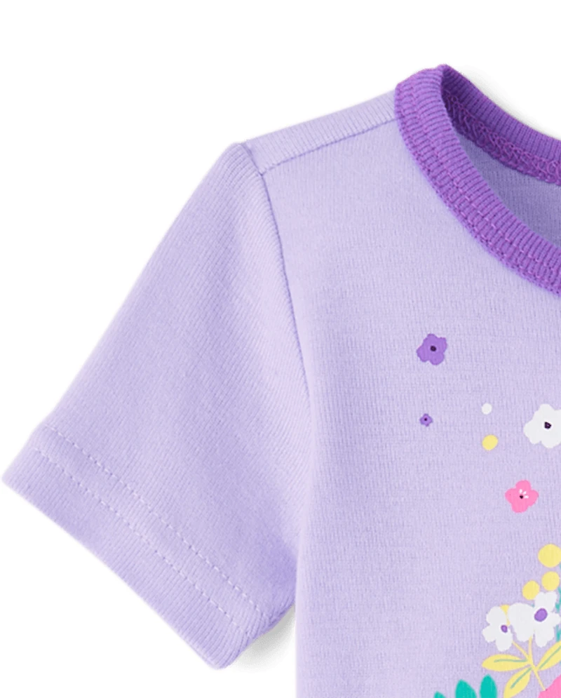 Pyjama ballerine en coton ajusté pour bébés et petites filles