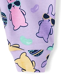 Pyjamas en coton ajustés assortis pour bébés et petites filles, motif « équipe de chasse aux œufs »