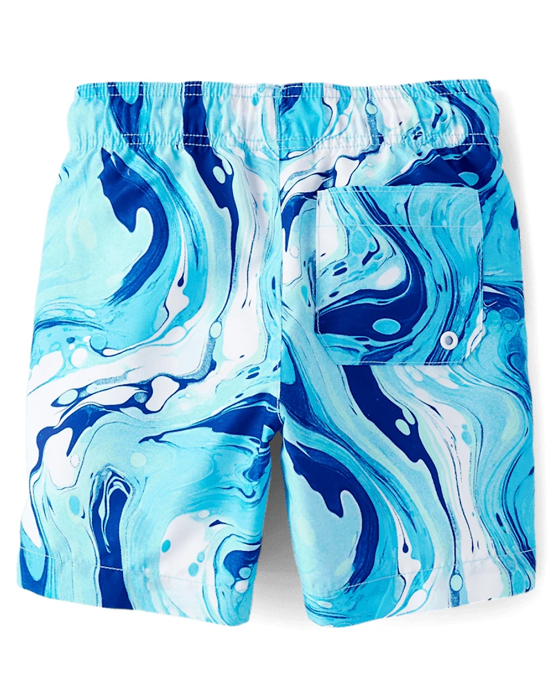 Boys Print Swim Trunks