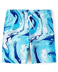 Boys Print Swim Trunks
