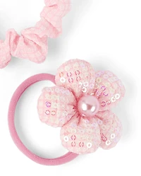 Girls Flower Scrunchie 7-Pack