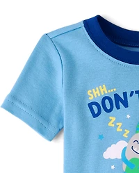 Pyjamas en coton ajustés pour bébés et petits garçons, motif monstre