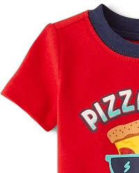 Pyjama en coton ajusté Pizza Time pour bébés et petits garçons
