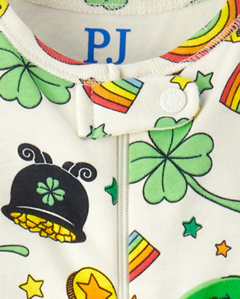 Baby And Toddler St. Patrick's Day Snug Fit Cotton Footed One Piece Pajamas