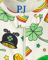 Baby And Toddler St. Patrick's Day Snug Fit Cotton Footed One Piece Pajamas