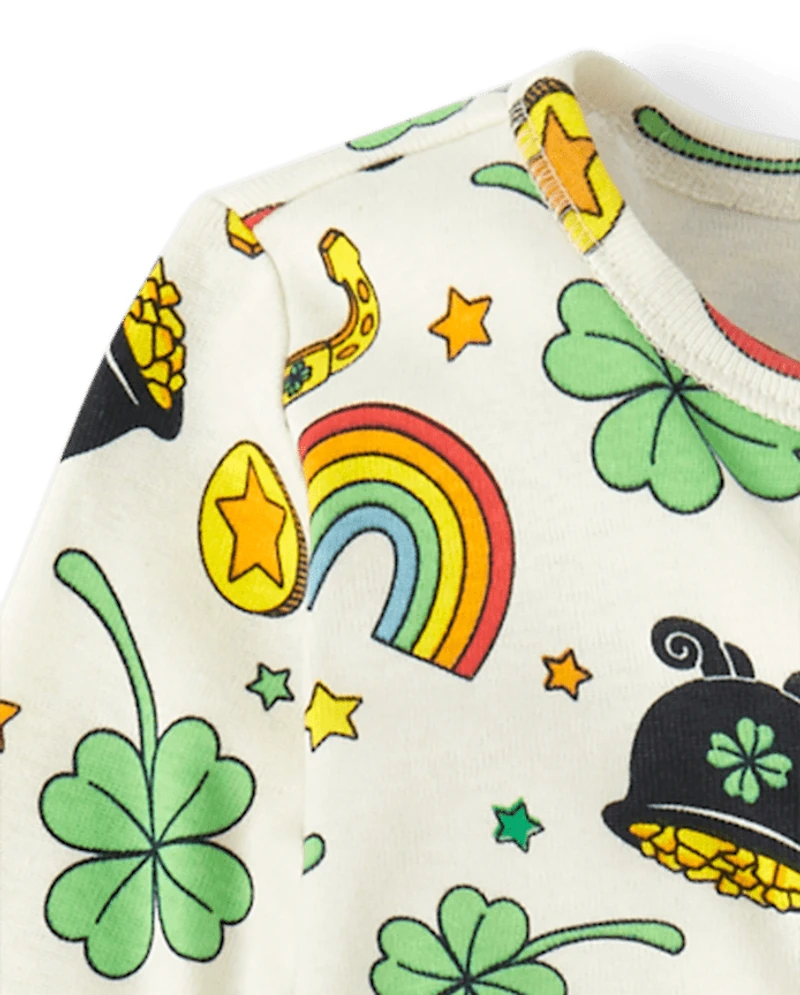 Baby And Toddler St. Patrick's Day Snug Fit Cotton Footed One Piece Pajamas