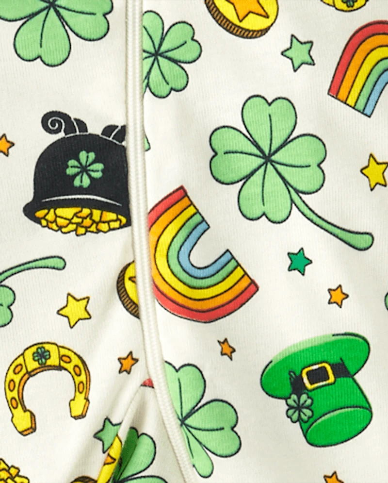 Baby And Toddler St. Patrick's Day Snug Fit Cotton Footed One Piece Pajamas
