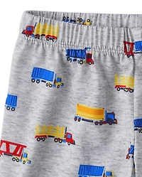 Toddler Boys Alphabet Vehicle 3-Piece Pajama Set