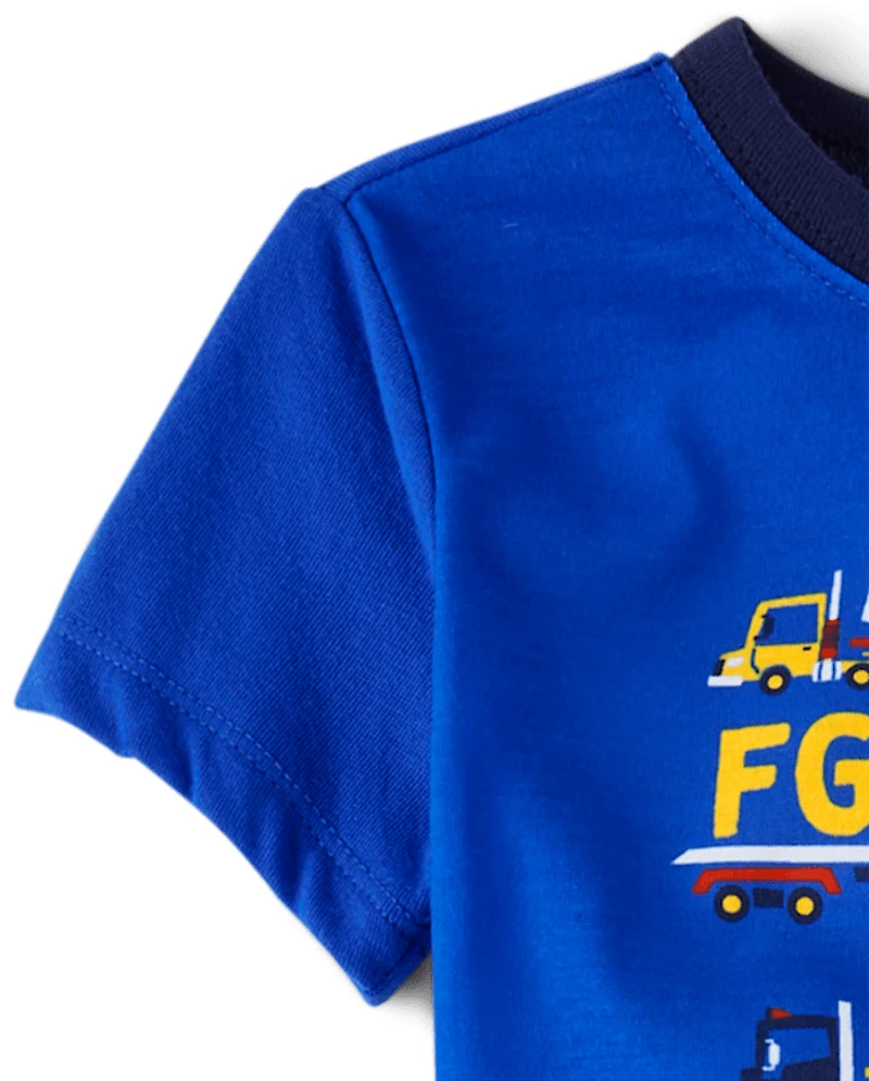 Toddler Boys Alphabet Vehicle 3-Piece Pajama Set