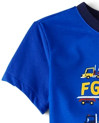 Toddler Boys Alphabet Vehicle 3-Piece Pajama Set