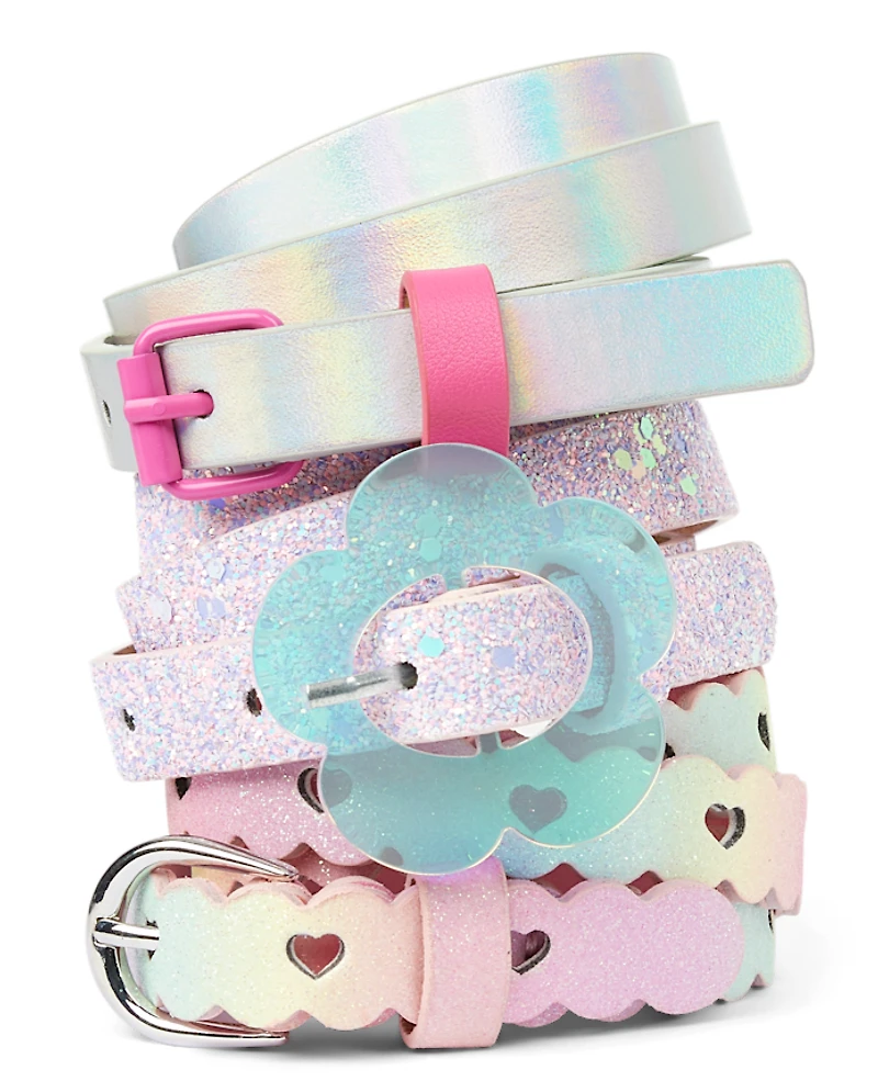 Girls Glitter Belt 3-Pack