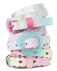 Girls Glitter Belt 3-Pack