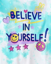 Girls Butterfly Believe Snug Fit Cotton Pajamas 2-Pack