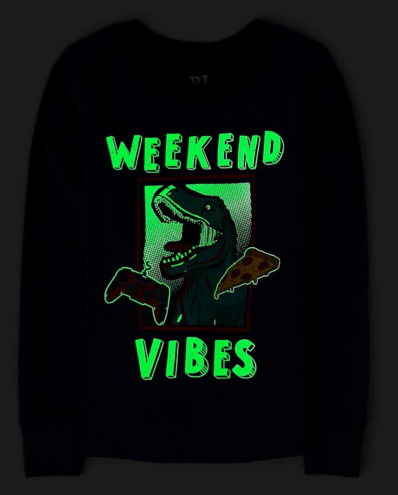 Boys Dino Ninja Snug Fit Cotton Pajamas 2-Pack