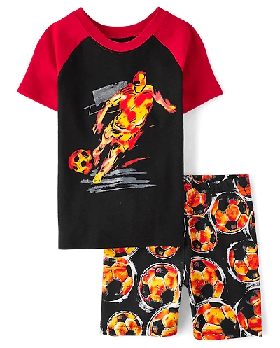 Pyjama de football ajusté en coton pour garçon