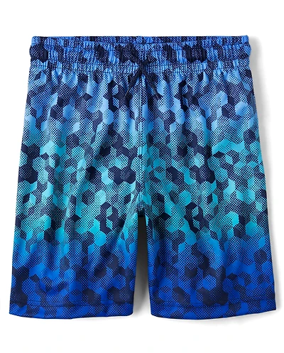 Boys Print Mesh Basketball Shorts