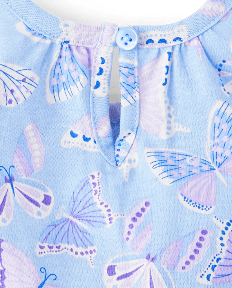 Baby Girls Butterfly Jumpsuit 2-Pack