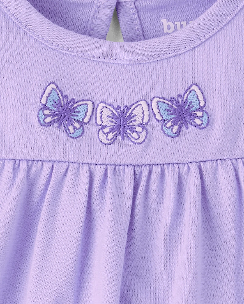 Baby Girls Butterfly Jumpsuit 2-Pack