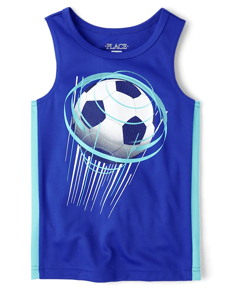 Boys Soccer Mesh Performance Muscle Tank Top