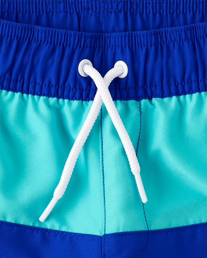 Boys Colorblock Swim Trunks