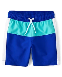 Boys Colorblock Swim Trunks
