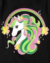 Girls St. Patrick's Day Unicorn Graphic Tee