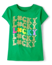 Girls St. Patrick's Day Lucky Graphic Tee
