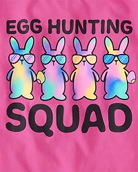 Girls Matching Family Easter Egg Hunting Squad Graphic Tee