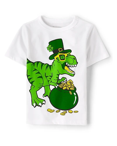 Baby And Toddler Boys St. Patrick's Day Dino Graphic Tee