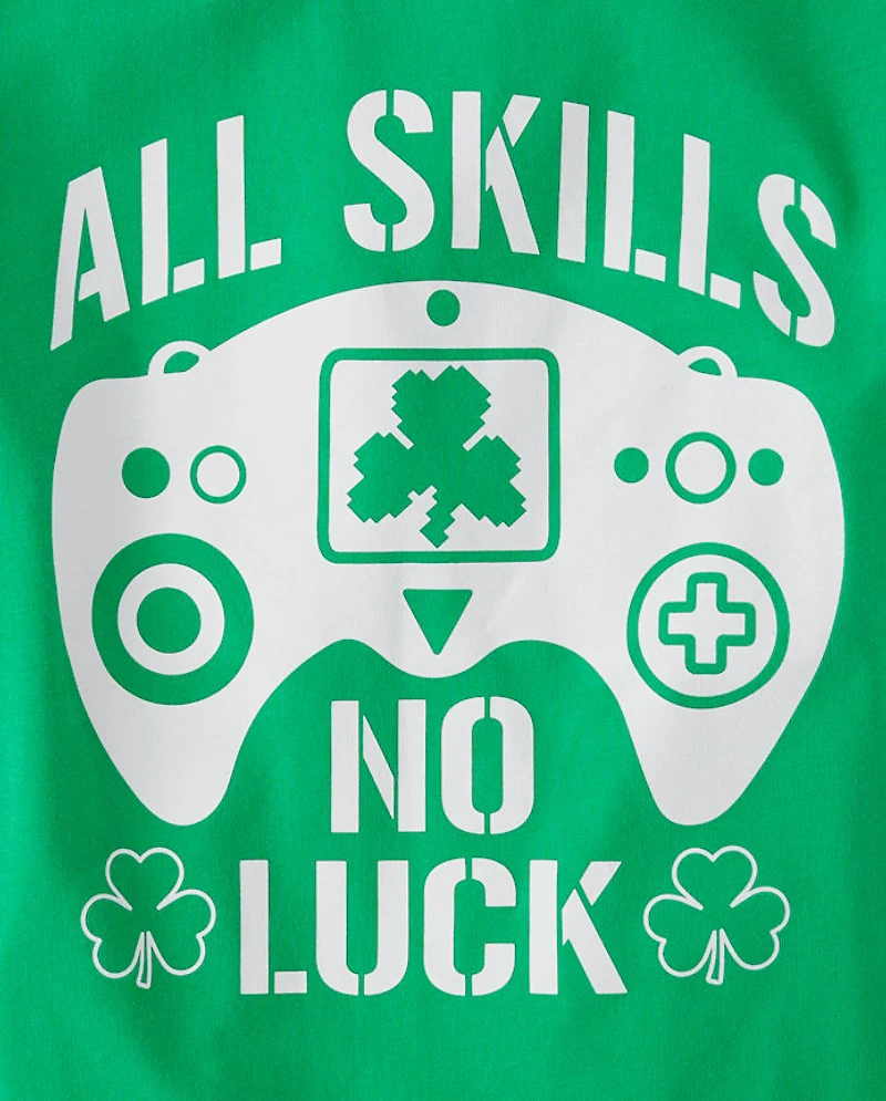 Boys All Skills St. Patrick's Day Gamer Graphic Tee