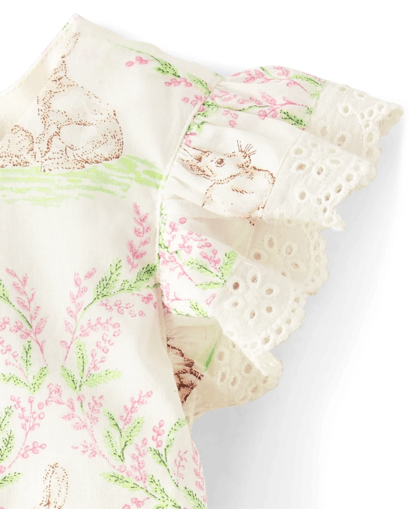 Toddler Girls Bunny Ruffle Dress