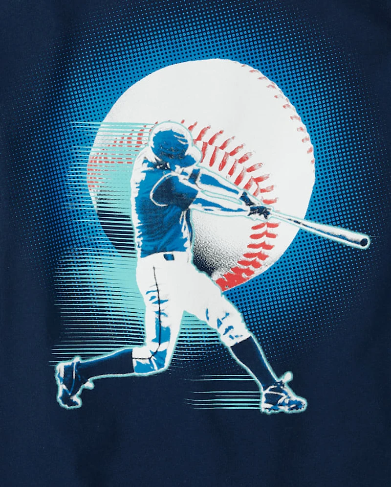 Boys Baseball Player Graphic Tee