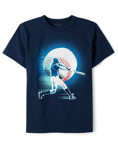 T-shirt graphique joueur de baseball pour garçon