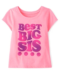 T-shirt graphique « Meilleure grande sœur » pour bébés et petites filles