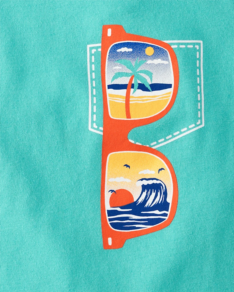 Lot de 4 t-shirts graphiques d'été pour bébés et tout-petits garçons