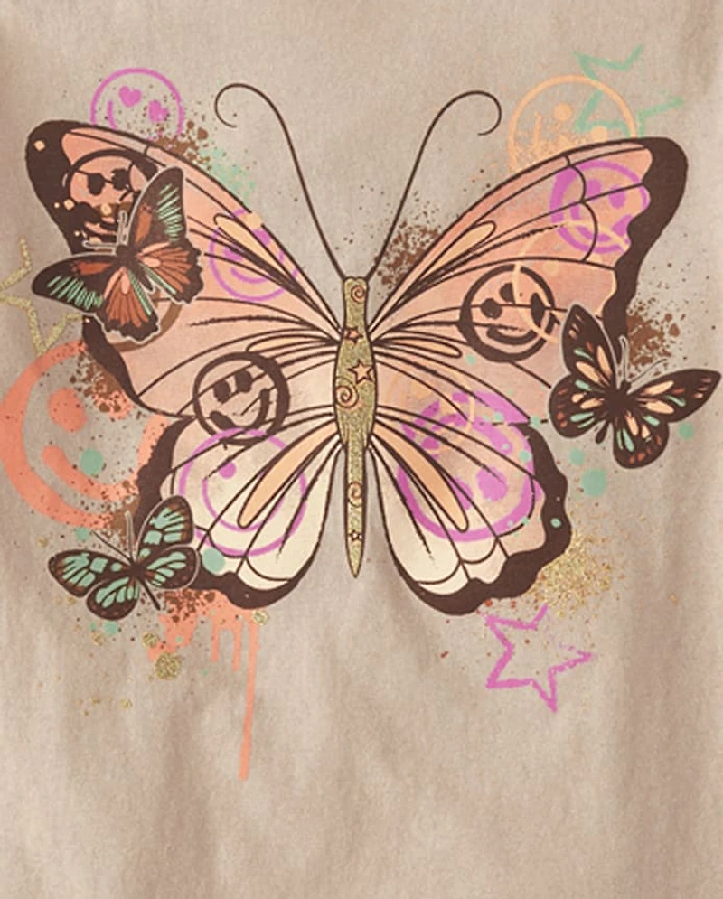 Lot de 4 t-shirts graphiques tendance pour filles