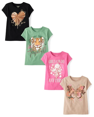 Girls Trend Graphic Tee 4-Pack
