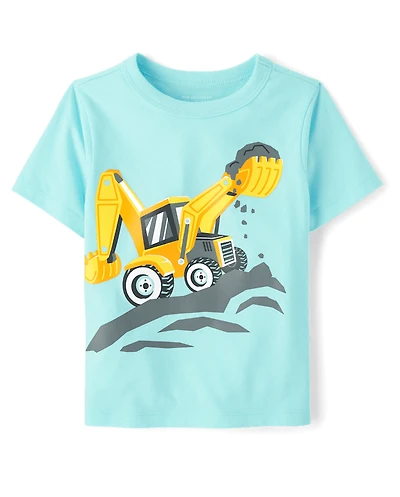 Baby And Toddler Boys Construction Vehicle Graphic Tee