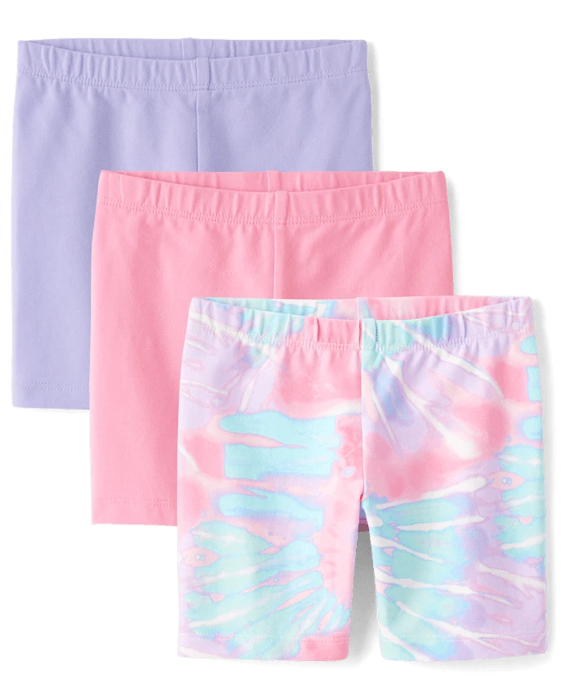 Lot de 3 shorts vélo imprimés pour petites filles