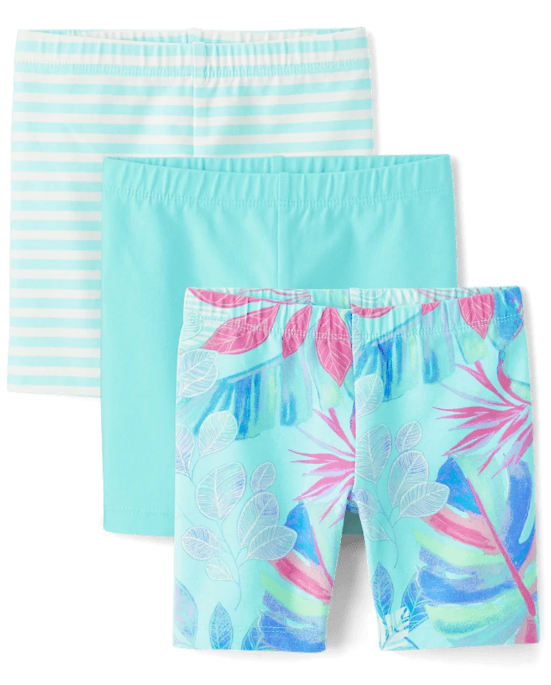 Toddler Girls Print Bike Shorts 3-Pack