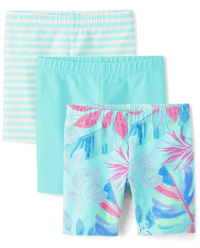 Toddler Girls Print Bike Shorts 3-Pack