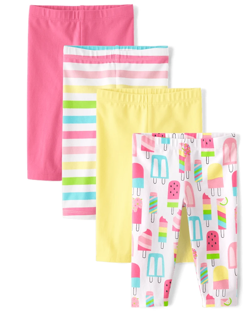 Toddler Girls Popsicle Capri Leggings 4-Pack
