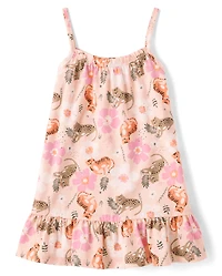 Baby And Toddler Girls Safari Ruffle Swing Dress