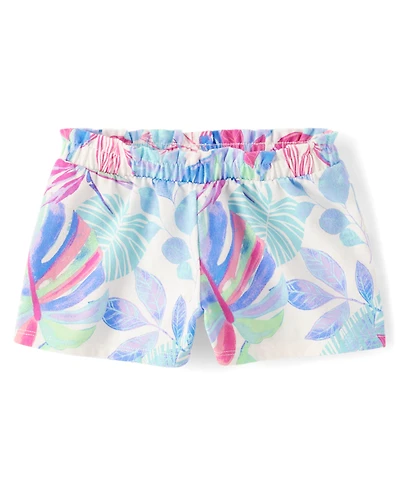 Baby And Toddler Girls Print Paperbag Waist Shorts