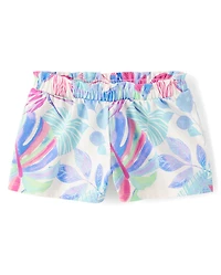 Baby And Toddler Girls Print Paperbag Waist Shorts